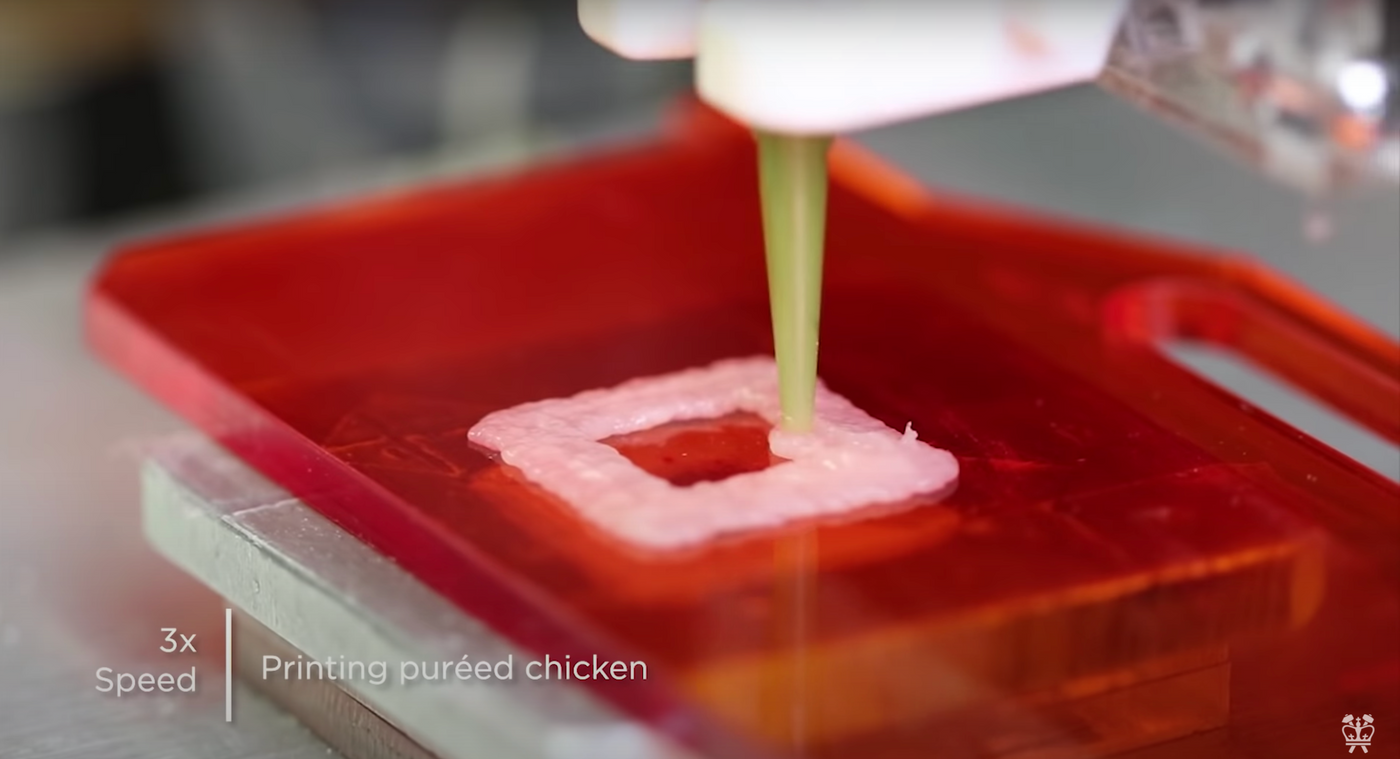 3Dプリント「やきとり」屋さんが実現する? コロンビア大学が開発した成形と加熱を同時に行う3Dフードプリンター