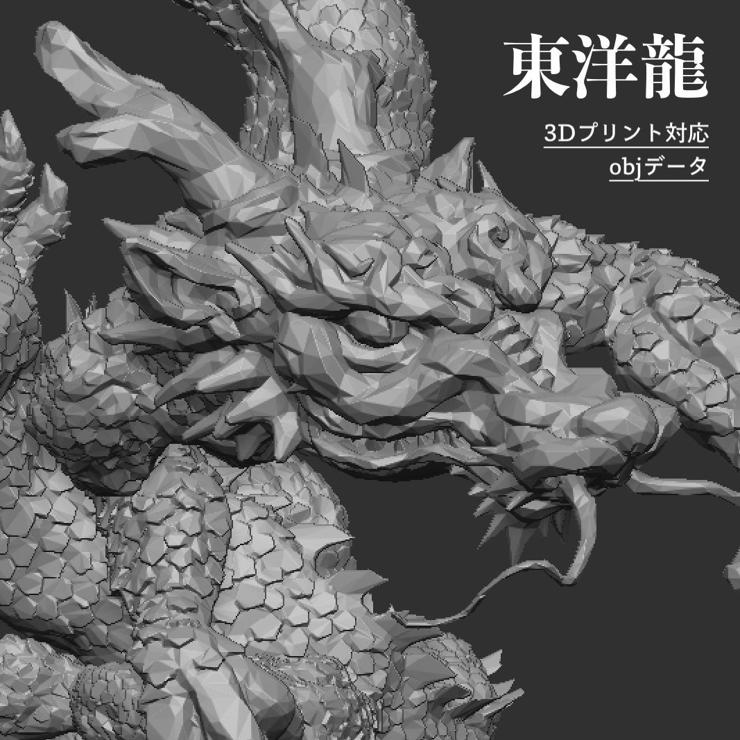 神秘の東洋龍 [3Dプリント検証済] [.obj data for 3D print] ｜3D