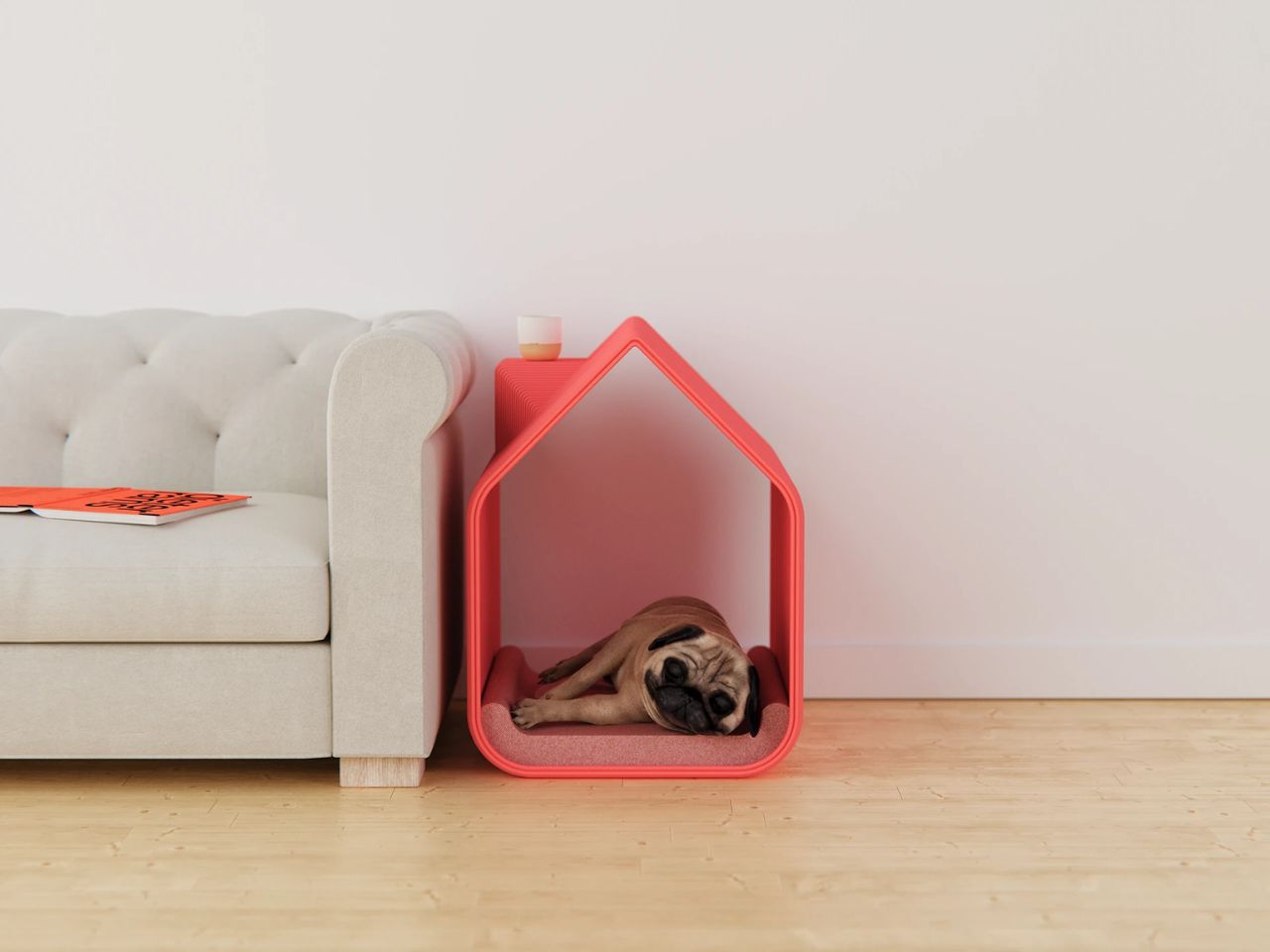 犬と人の居場所をひとつに。3Dプリンターが生んだ「Dog Hut Side Table」