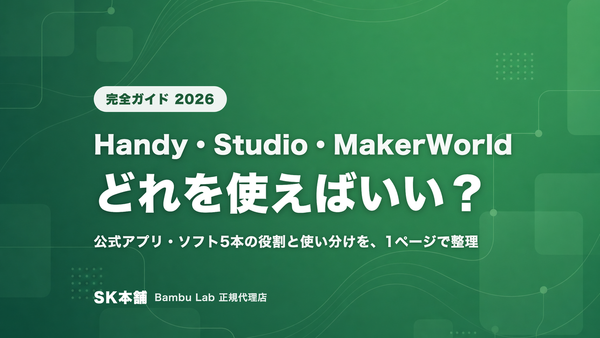 バンブーラボ公式アプリ5本の使い分けガイド Handy・Studio・MakerWorldどれを使えばいい？