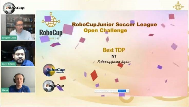 寄贈校の東山高校様がRoboCup 2021世界大会にてBestTDP賞を受賞されました！！