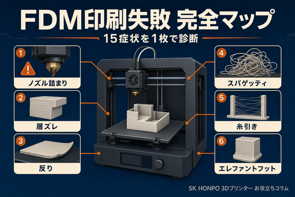 FDM印刷失敗 完全マップ 15症状診断 アイキャッチ