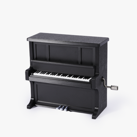 ピアノ音楽ボックス K015（手動巻き）完成例（ピアノ本体は3Dプリント部品・別途造形）