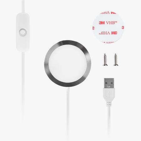 Bambu Lab LEDランプキット001 内容物（LEDランプ・ネジ・両面テープ）