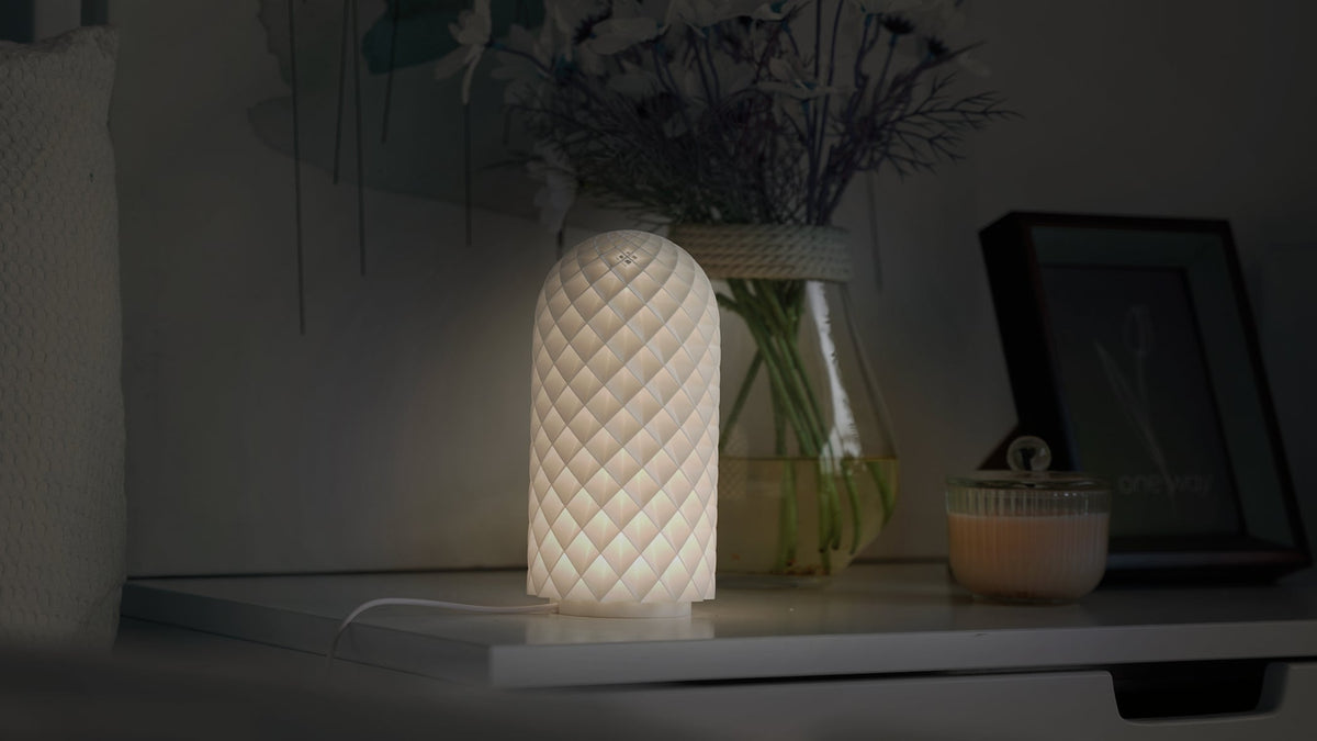 LEDランプキット001 使用例（ランプシェードは3Dプリント部品・別途造形）
