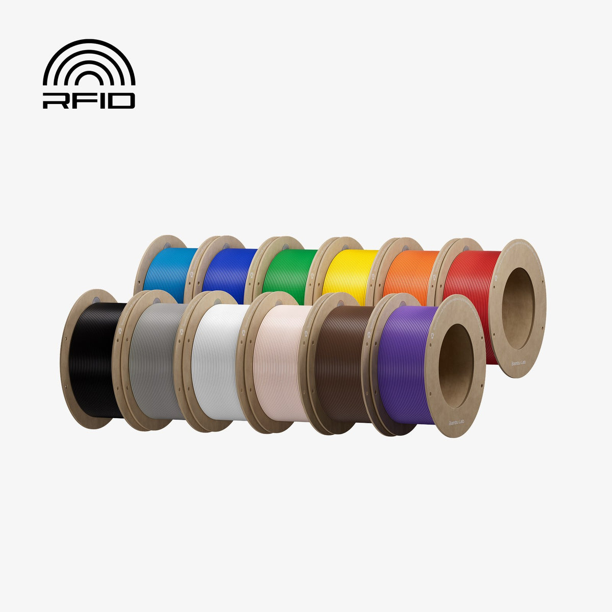 Bambu Lab PLA ベーシック カラーお試しセット 12色のミニペーパースプール（250g×12）