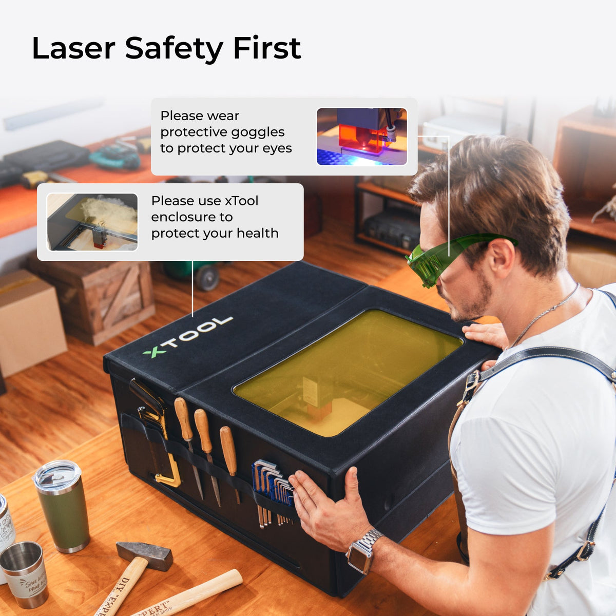 保護メガネ着用とエンクロージャー併用を促す公式安全ガイド