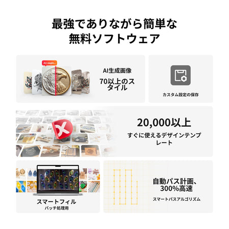 xTool P2S 無料ソフトウェア xTool Studio（テンプレート・自動パス計画）