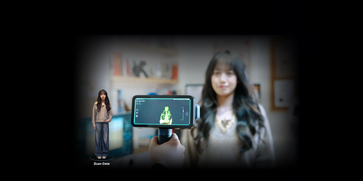 EinScan Rigil Liteの赤外線モードによる人物スキャン例