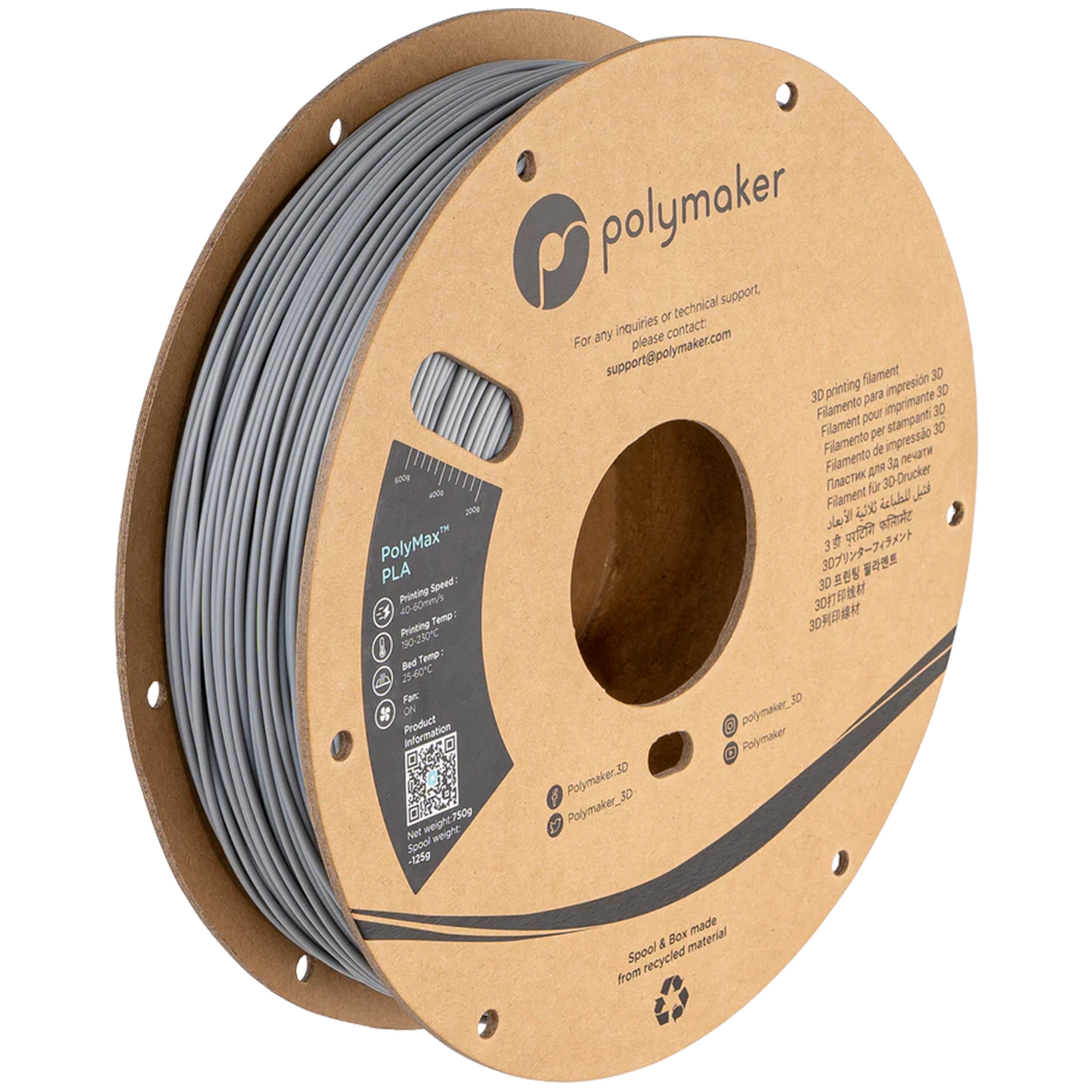 Polymaker PolyMax PLA Grey