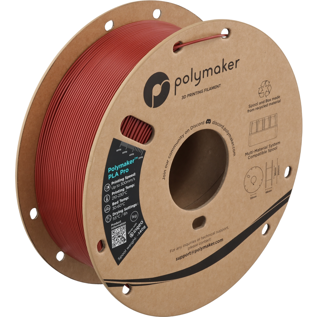 Polymaker PLA Pro Metallic Dark Red