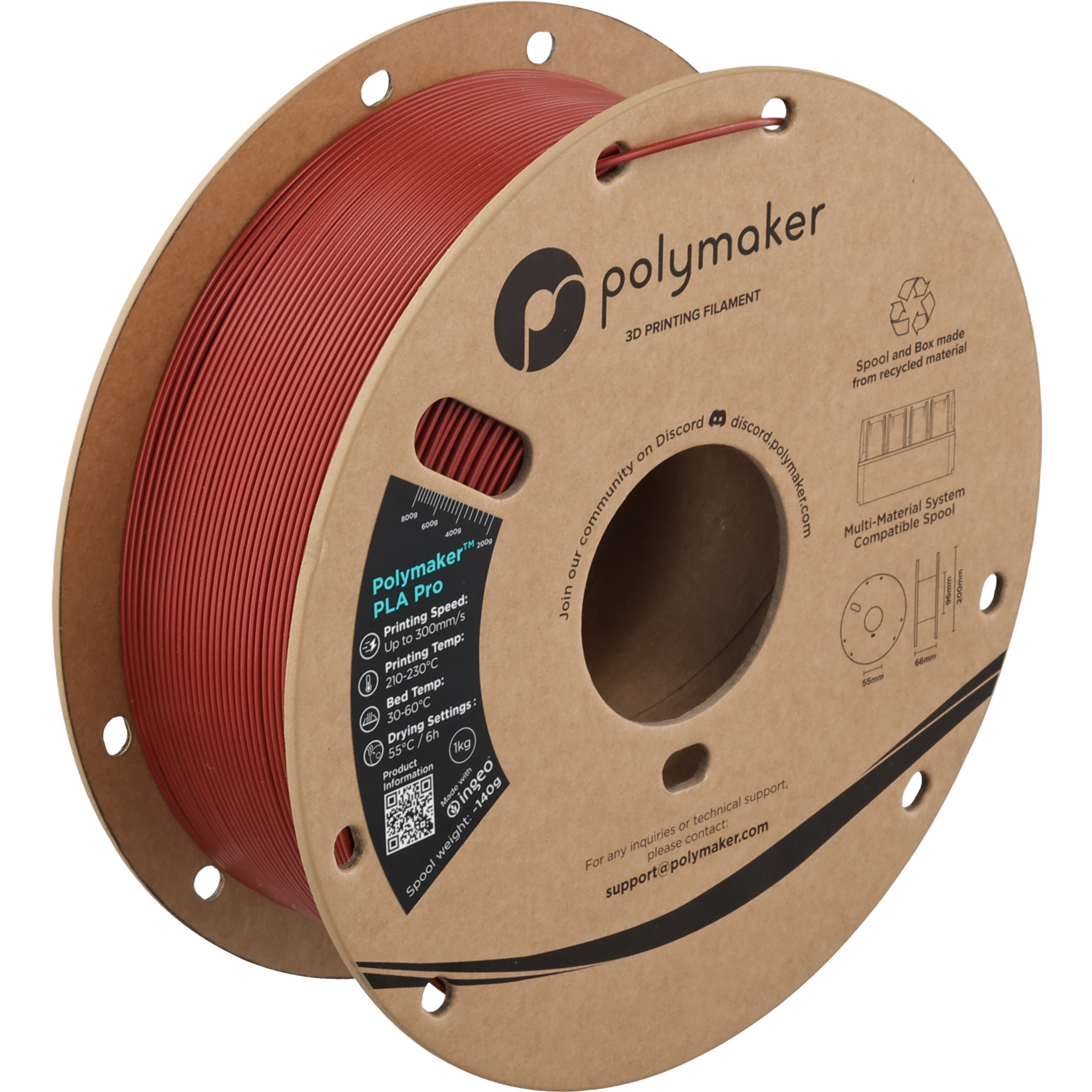 Polymaker PLA Pro Metallic Dark Red