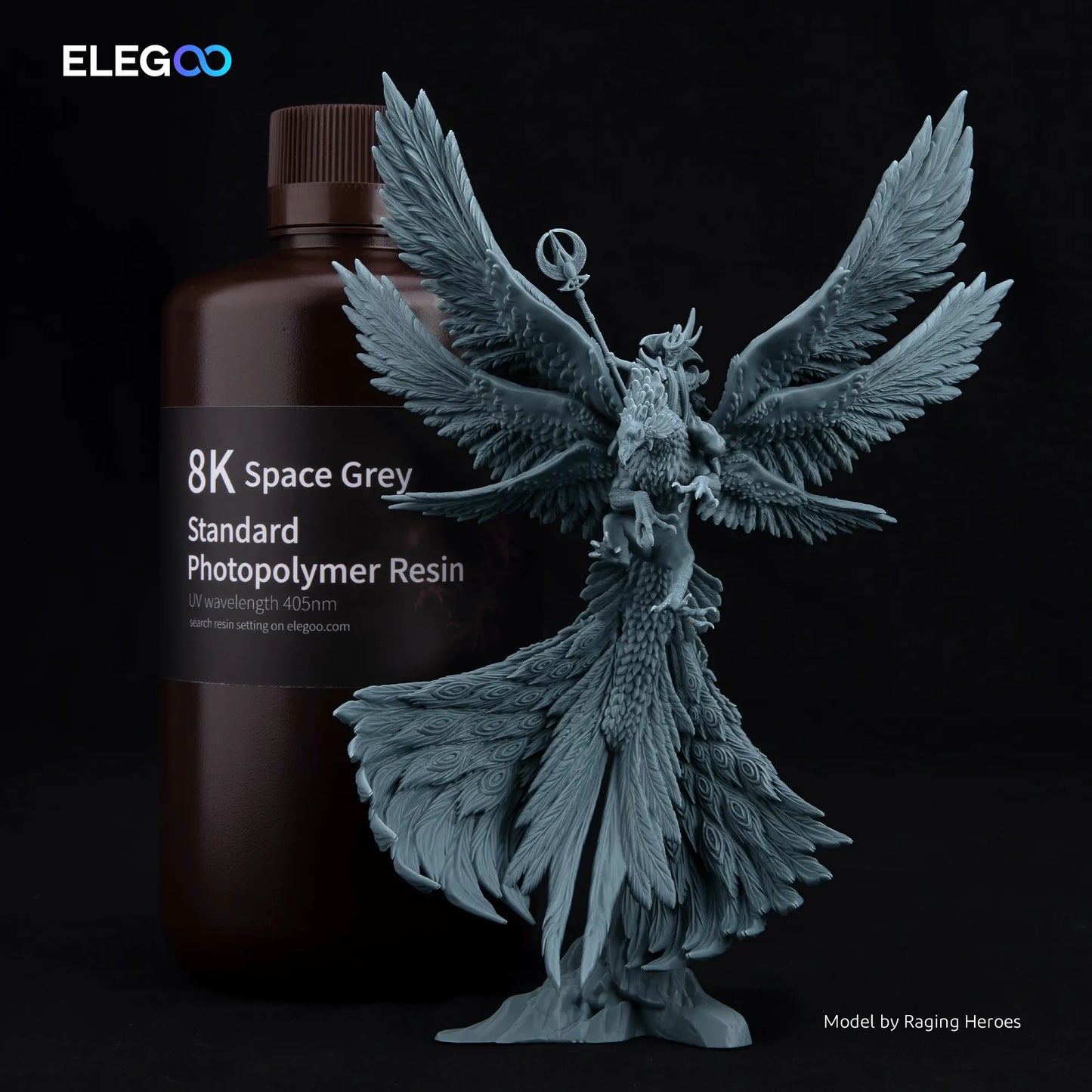 【在庫限り】Elegoo 光硬化性ノーマル8Kレジン -Space Gray- 1000g