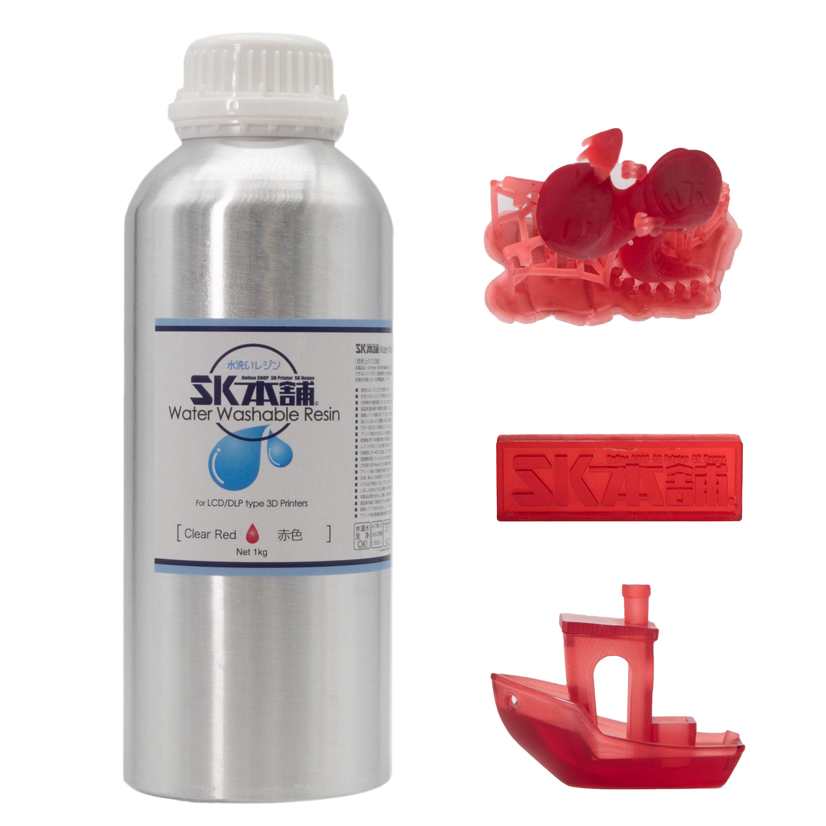 SK Waterwashable Resin clear red_1000g