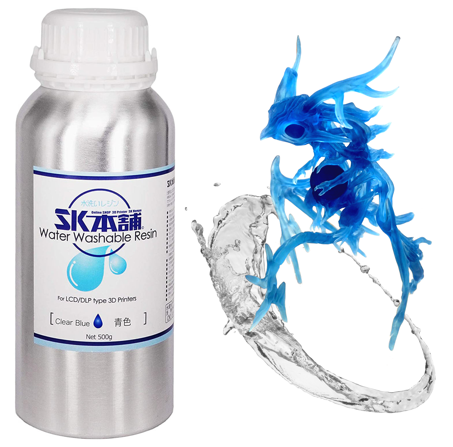 SK本舗 光造形 3Dプリンター用 レジン SK水洗いレジン (灰色1000g)_SK01WL-