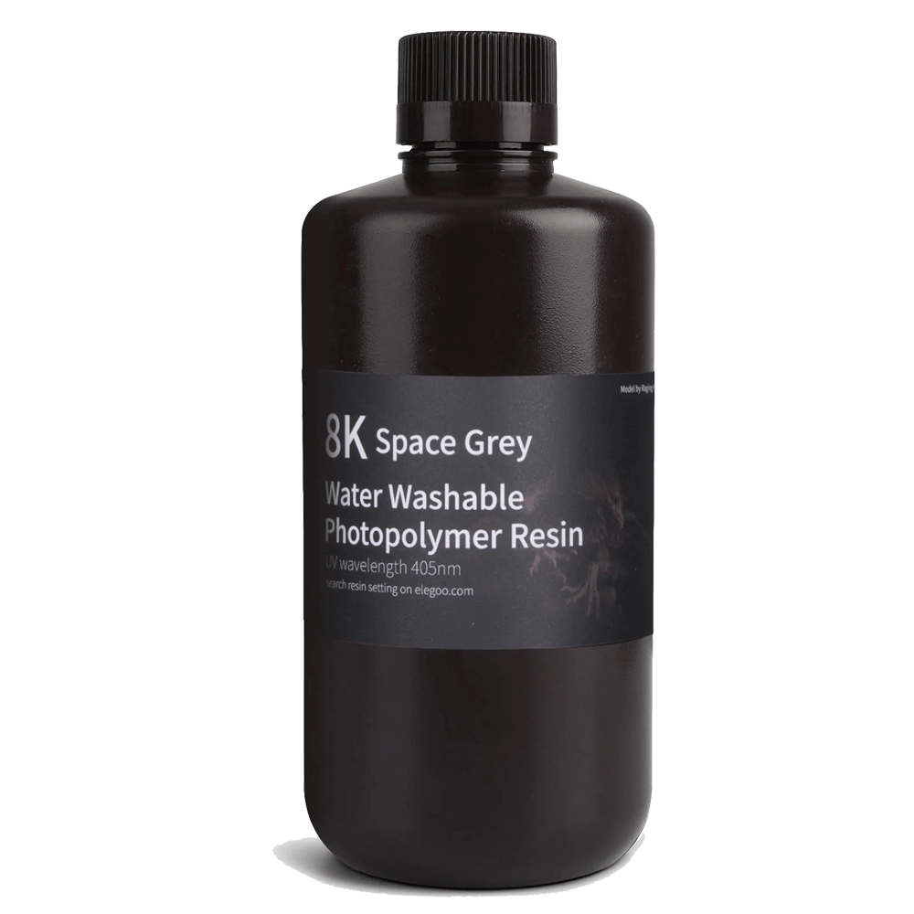 販売終了】Elegoo 光硬化性水洗い8Kレジン -Space Gray- 1000g – 3D