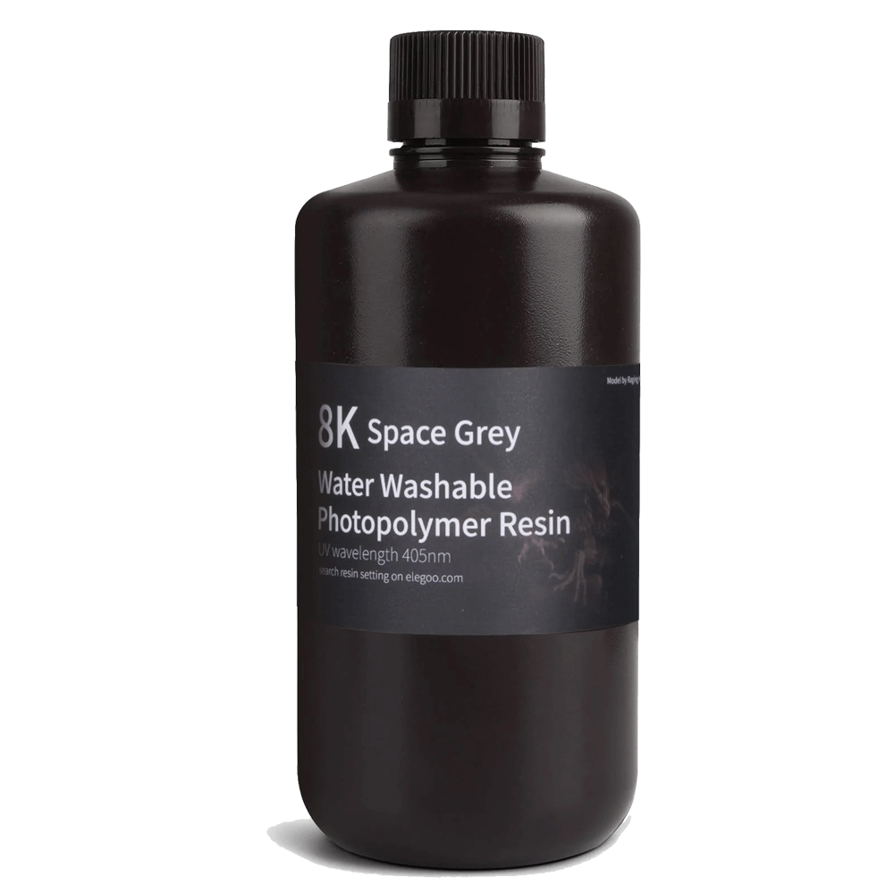 【販売終了】Elegoo 光硬化性水洗い8Kレジン -Space Gray- 1000g